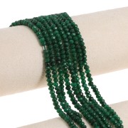 Gema de color redonda facetada aplanada de 4,5x3 mm - Cuarzo verde x35 cm