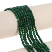 Gema de color redonda facetada aplanada de 4,5x3 mm - Cuarzo verde x35 cm