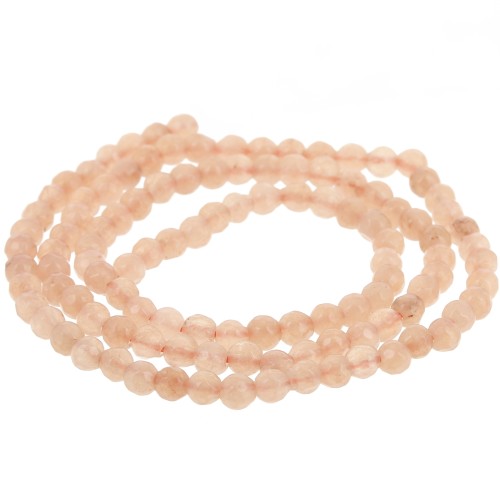 Redondas aplanadas facetadas 4x3 mm de Quartz teñida- Naranja Claro x35cm