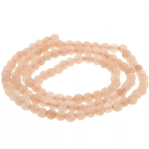 Redondas aplanadas facetadas 4x3 mm de Quartz teñida- Naranja Claro x35cm
