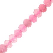 Redondas aplanadas facetadas 4x3 mm de Quartz teñida - Rosa Bonbon x35cm|raw }}