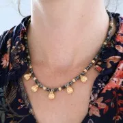 Redondas aplanadas facetadas 4x2.5 mm de Quartz teñida - Azul Caribe x38cm