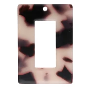 Colgante rectangular de acetato de celulosa, 32,5 x 22 mm, con diseño de caparazón de tortuga en beige y negro