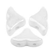 Cuentas de cristal Hélios® de Puca® 6x10 mm  Opaque White Ceramic Look x10g