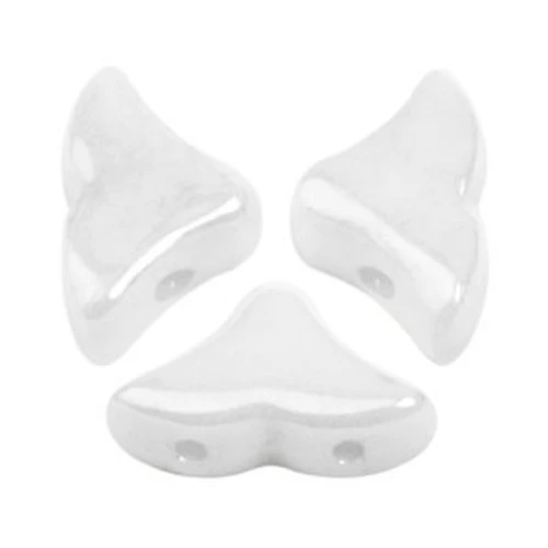 Cuentas de cristal Hélios® de Puca® 6x10 mm Opaque White Ceramic Look x10g