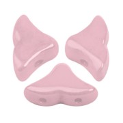 Cuentas de cristal Hélios® de Puca® 6x10 mm  Opaque Light Rosa Ceramic Look x10g