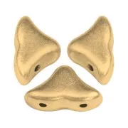 Cuentas de cristal Hélios® de Puca® 6x10 mm Gold Mat x10g