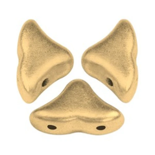 Cuentas de cristal Hélios® de Puca® 6x10 mm Gold Mat x10g