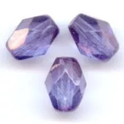 Cuentas facetadas con forma de oliva, 6x4 mm - Crystal Lila Vega Luster x25