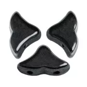Cuentas de cristal Hélios® de Puca® 6x10 mm Jet Hematite x10g