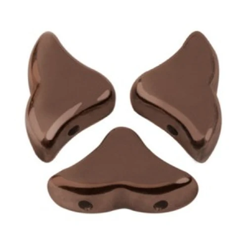 Cuentas de cristal Hélios® de Puca® 6x10 mm Dark Bronze x10g