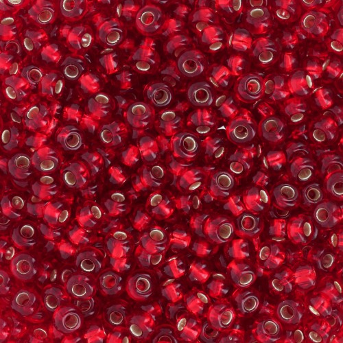 Preciosa Cuentas de rocalla 9/0 2,5 mm - Light Siam Silver Lined x20g