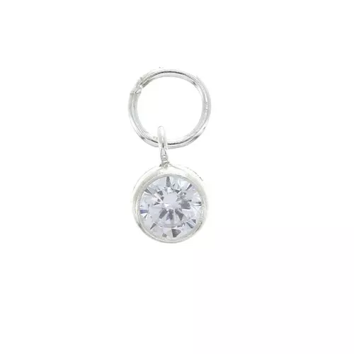 Colgante 7x4.5 mm con anilla paralela - óxido de zirconio - de Plata 925 x1
