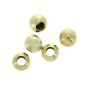 Cuentas Redondas de 4 mm Plata 925 Dorado con oro fino x25