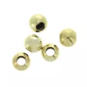 Cuentas Redondas de 4 mm Plata 925 Dorado con oro fino x25