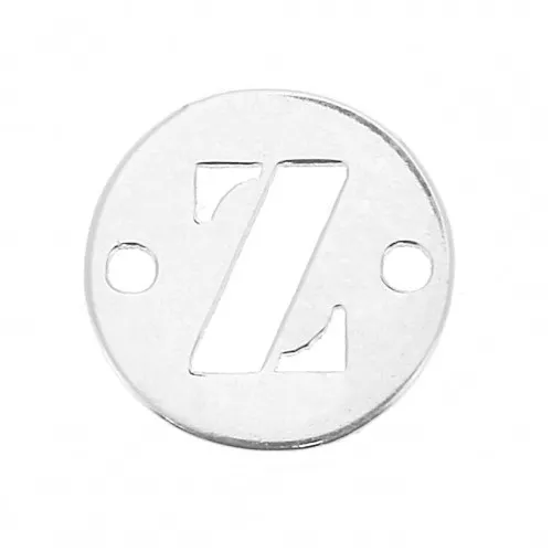 Entrepieza redonda 2 agujeros letra Z 8.5 mm de Plata 925 x1