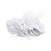 Etiquetas de precios de 23 x 13 mm, de papel con cordel - Blancas, 100 unidades