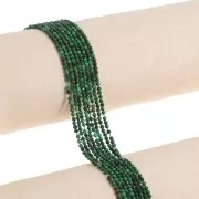 Cuenta redonda facetada 2,5 mm - Malaquita x39cm