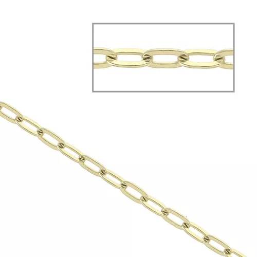 Cadena malla ovalada espejo 1.6 Acero inox Dorado 316L x 50cm