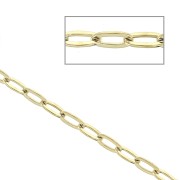 Cadena malla ovalada espejo 2 Acero inox Dorado 316L x 50cm|raw }}