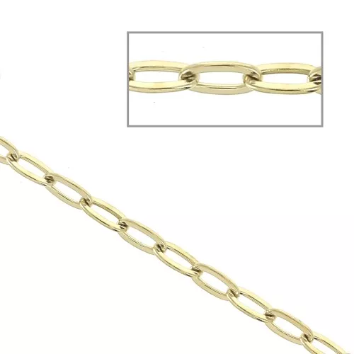 Cadena malla ovalada espejo 2 Acero inox Dorado 316L x 50cm