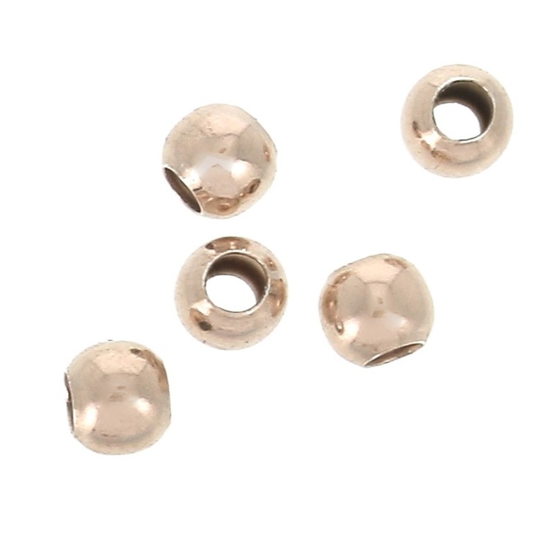 Redondas de 3 mm Plata 925 dorado Rosa x50 - Perles & Co