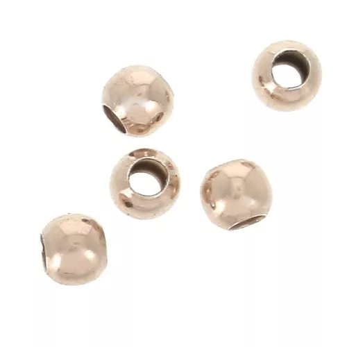 Redondas de 3 mm Plata 925 dorado Rosa x50
