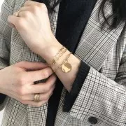 Cadena eslabón rectangular 5.6 mm Chapado de Oro 3 micras x20 cm