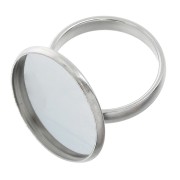 Anillo engaste ajustable para cabuchón fondo plano 20 mm de Acero inox x1