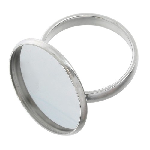 Anillo engaste ajustable para cabuchón fondo plano 20 mm de Acero inox x1