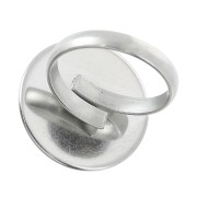 Anillo engaste ajustable para cabuchón fondo plano 20 mm de Acero inox x1