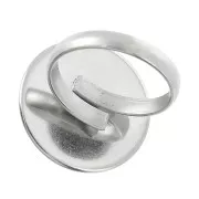 Anillo engaste ajustable para cabuchón fondo plano 20 mm de Acero inox x1