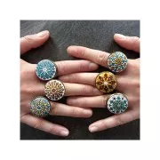 Anillo engaste ajustable para cabuchón fondo plano 20 mm de Acero inox x1