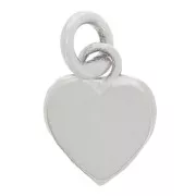 Dije corazón 8.5x6.5 mm con anilla cerrada - Plata x1