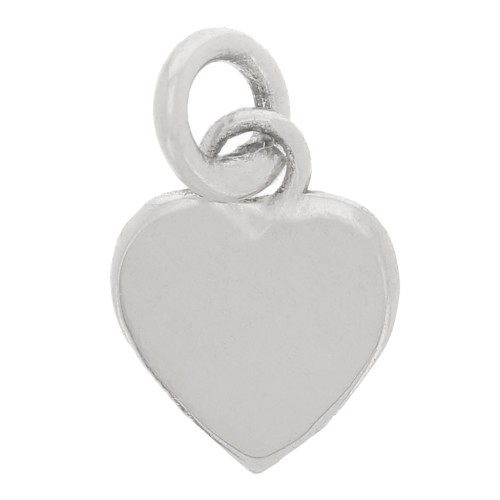 Dije corazón 8.5x6.5 mm con anilla cerrada - Plata x1