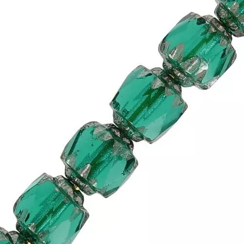 Facetadas Antiguas 6 mm Emerald Silver x20