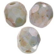 Facetadas 4 mm Chalk White Blue Luster x50