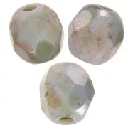 Facetadas 4 mm Chalk White Blue Luster x50