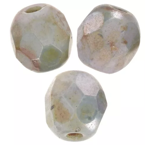 Facetadas 4 mm Chalk White Blue Luster x50
