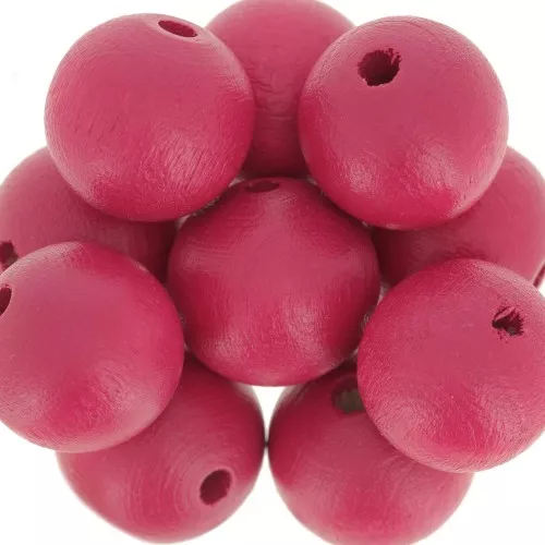 Redondas de madera 15 mm Fucsia x 5