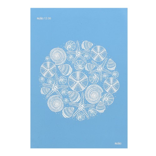 Silk Screen Moiko para arcilla polimérica 74x105 mm Estampado Conchas 12.06