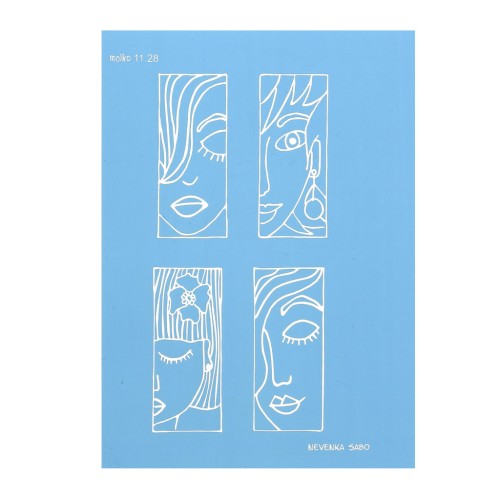 Silk Screen Moiko para arcilla polimérica 74x105 mm Caras 1 Nevenka Sabo 11.28