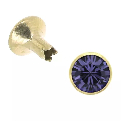 Remache PureCrystal 53001 7 mm Tanzanite/Dorado x1