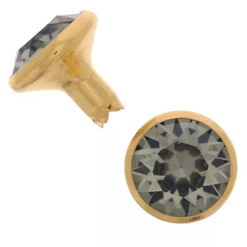 Remache PureCrystal 53005 8 mm Black Diamond/Dorado x1