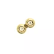 Cuenta pasante doble 8 mm con 2 agujeros de 0.6 mm de Gold Filled x1