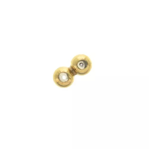 Cuenta pasante doble 6 mm con 2 agujeros de 0.6 mm de Gold Filled x1