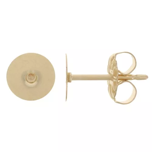 Ganchos pendientes de disco 6 mm para cabujón - Oro laminado x2