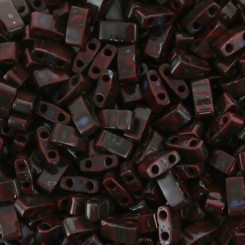 Miyuki Half Tila Beads 5x2.3x1.9mm HTL-4521 - Opaque Red Picasso x10g