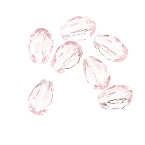 Cuentas gotas de vidrio facetado 6x8 mm - Rosaline x20