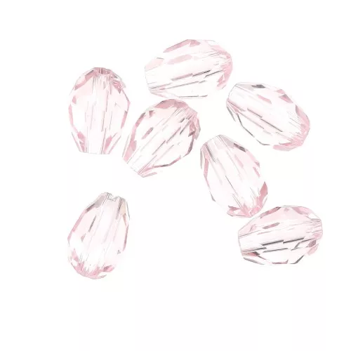 Cuentas gotas de vidrio facetado 6x8 mm - Rosaline x20